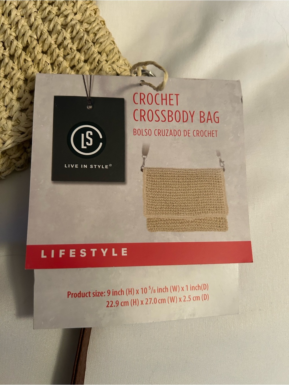 Crochet Crossbody Bag - Natural Beige